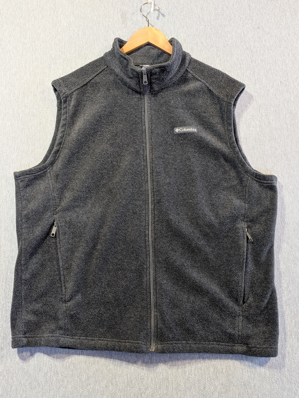 Columbia Fleece Vest Men's XL Gray Full Zip